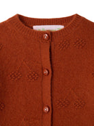 Cardigan per neonata Bonpoint Kids arancione con lavorazione in pointelle W06XCAK00009 068A BONPOINT KIDS 