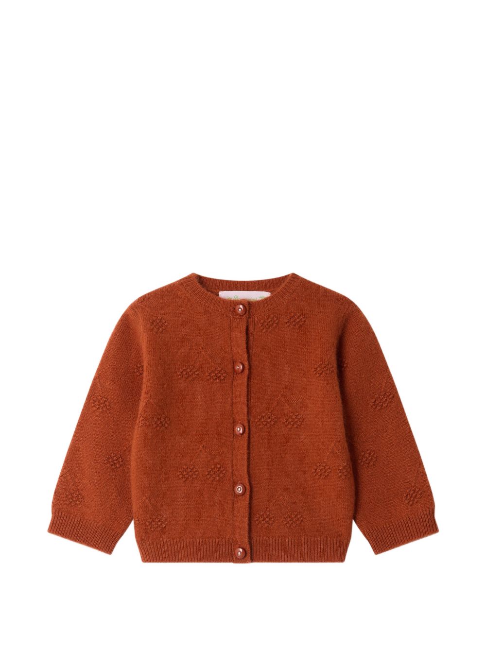 Cardigan per neonata Bonpoint Kids arancione con lavorazione in pointelle W06XCAK00009 068A BONPOINT KIDS 