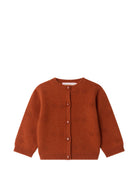 Cardigan per neonata Bonpoint Kids arancione con lavorazione in pointelle W06XCAK00009 068A BONPOINT KIDS 