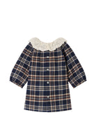 Abito per neonata Bonpoint Kids blu con motivo a quadri W06XDRW00007 370 BONPOINT KIDS 