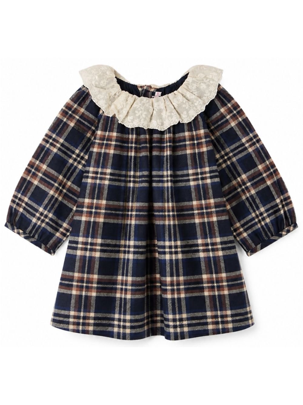 Abito per neonata Bonpoint Kids blu con motivo a quadri W06XDRW00007 370 BONPOINT KIDS 