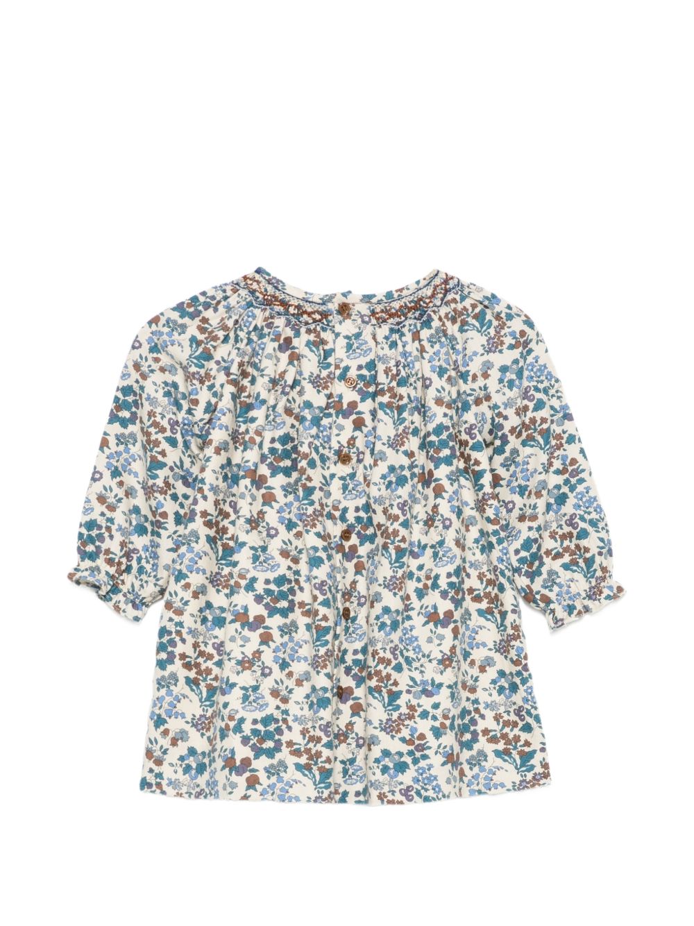 Abito per neonata Bonpoint Kids bianco con stampa floreale all-over W06XDRW00008 515C BONPOINT KIDS 