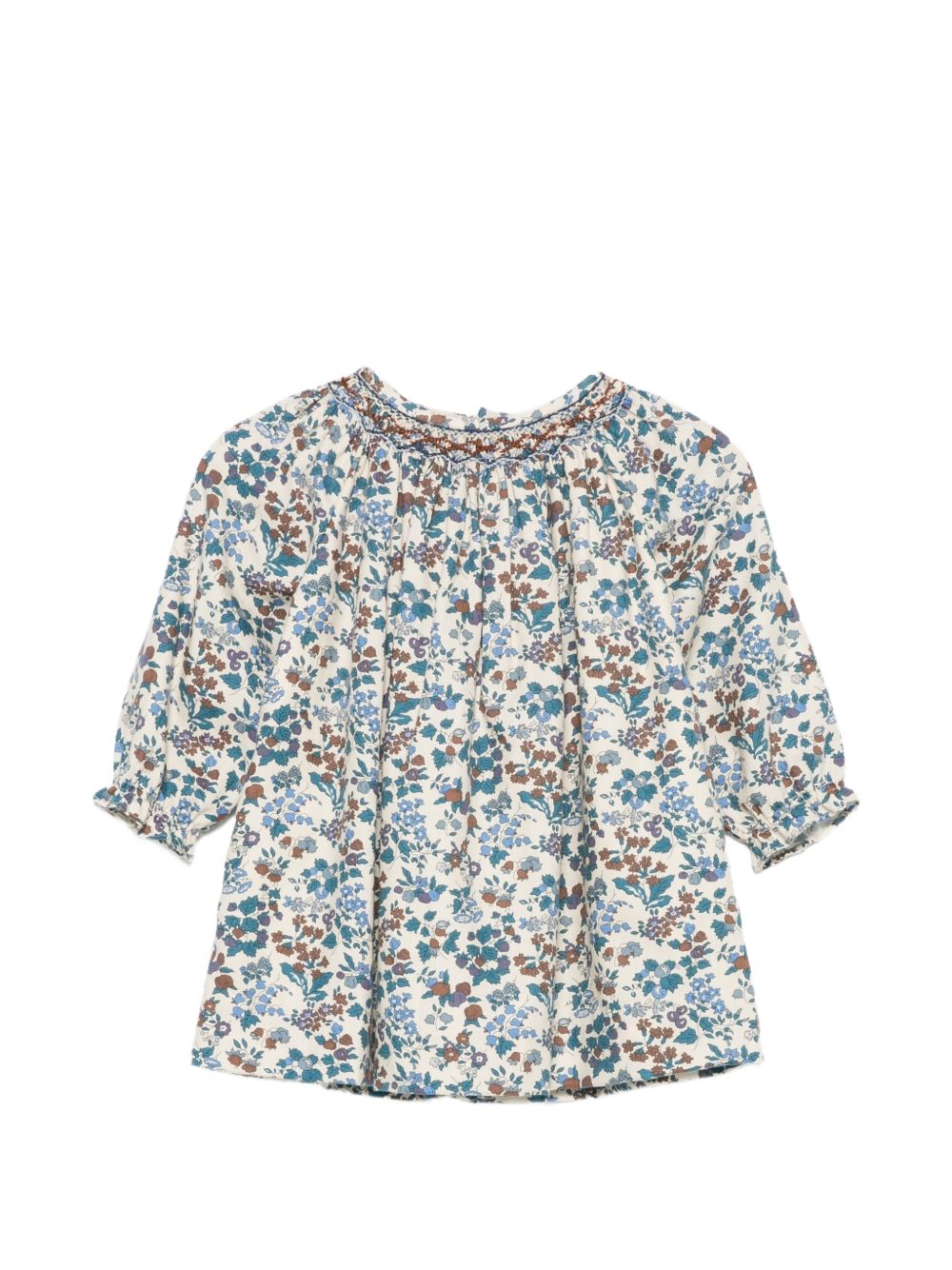 Abito per neonata Bonpoint Kids bianco con stampa floreale all-over W06XDRW00008 515C BONPOINT KIDS 