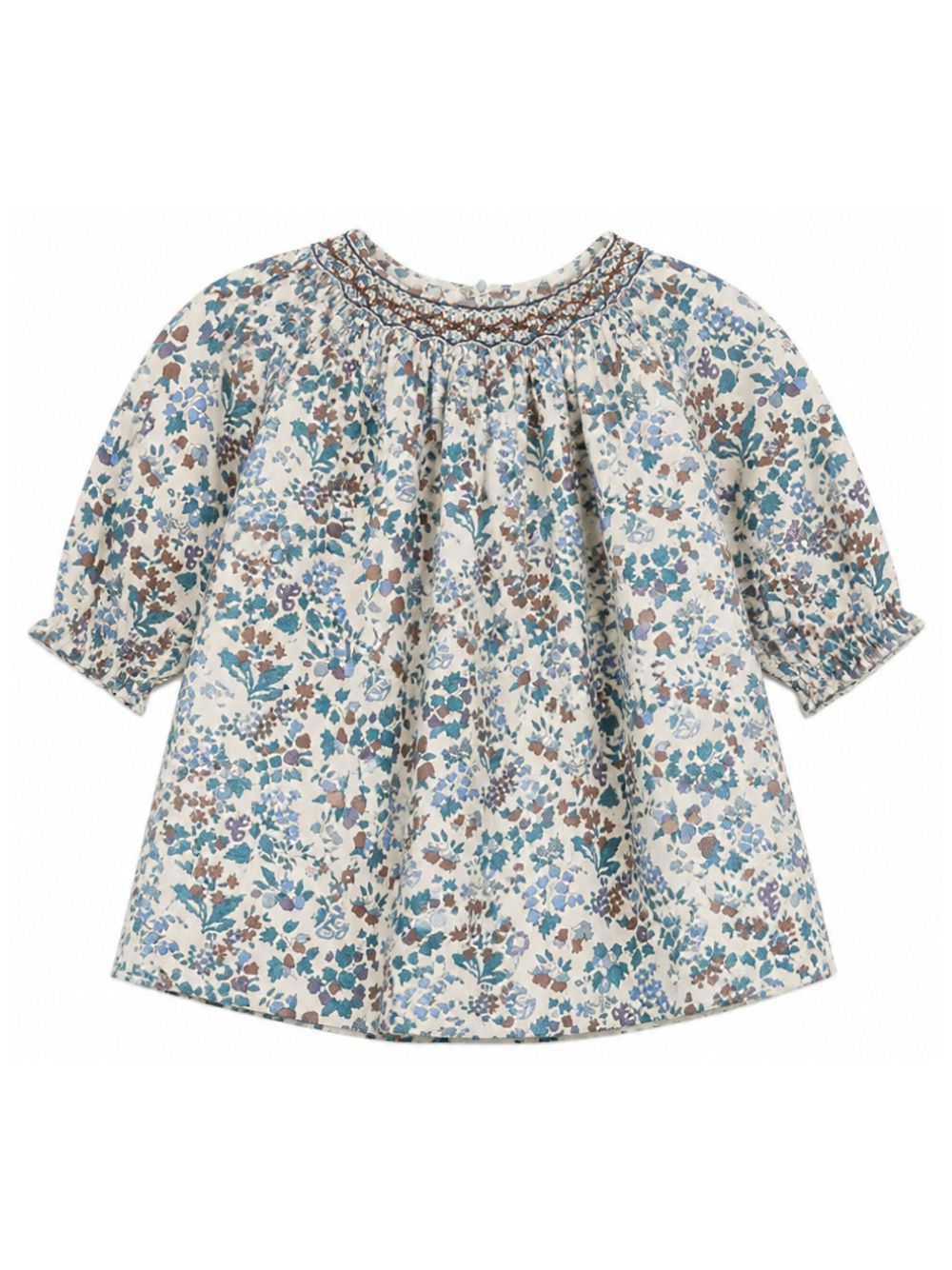 Abito per neonata Bonpoint Kids bianco con stampa floreale all-over W06XDRW00008 515C BONPOINT KIDS 