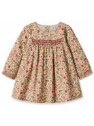 Abito per neonata Bonpoint Kids beige con stampa a fiori all-over W06XDRW00010 524B BONPOINT KIDS 