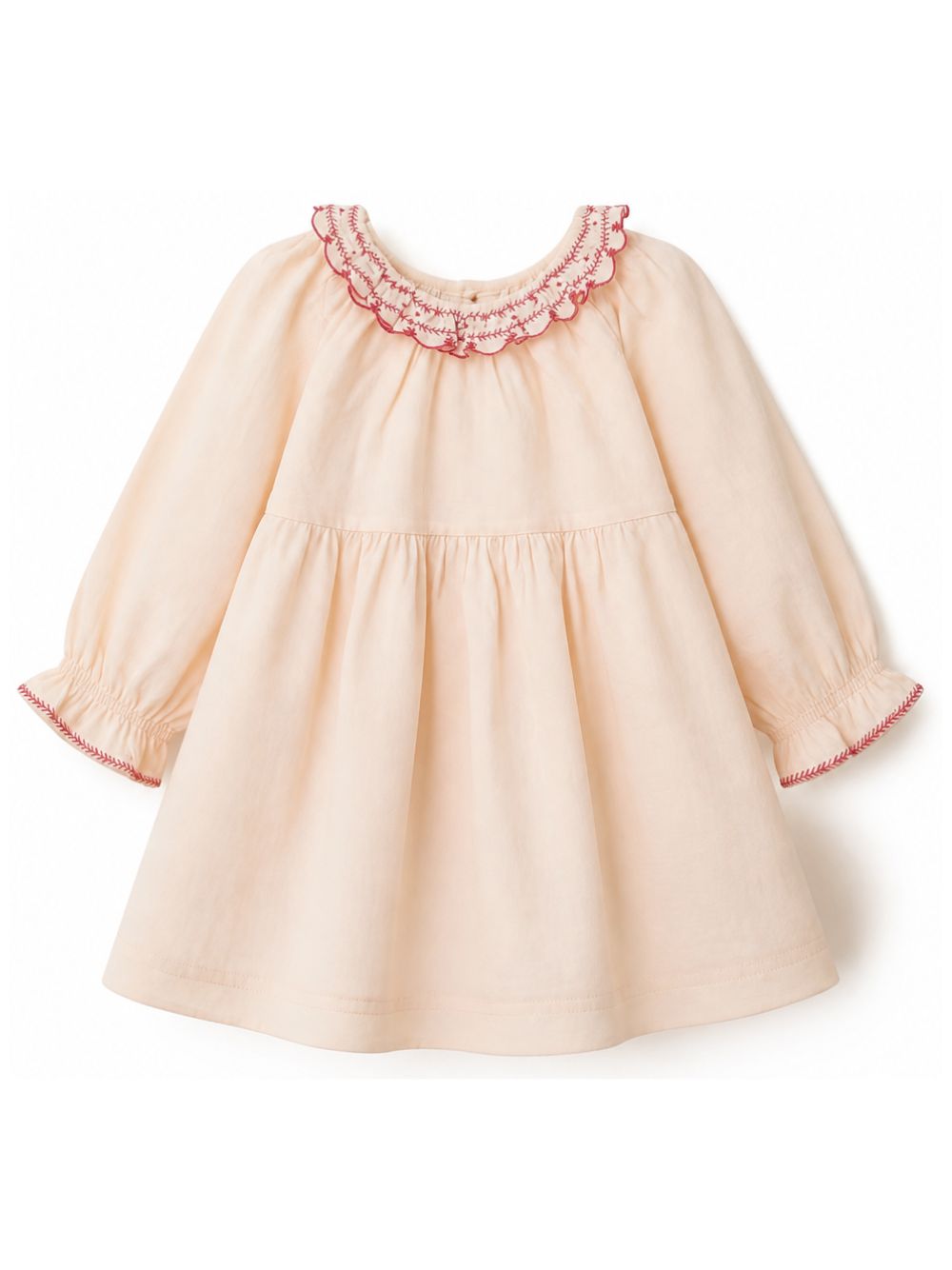 Abito per neonata Bonpoint Kids rosa con colletto ricamato W06XDRW00011 025A BONPOINT KIDS 