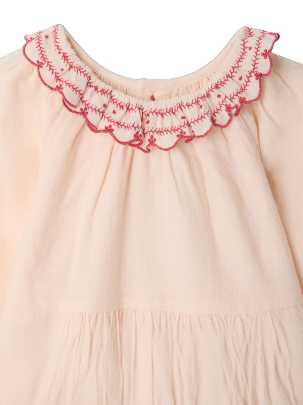 Abito per neonata Bonpoint Kids rosa con colletto ricamato W06XDRW00011 025A BONPOINT KIDS 