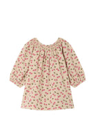 Abito per neonata Bonpoint Kids beige con stampa Cherry all-over W06XDRW00015 609 BONPOINT KIDS 