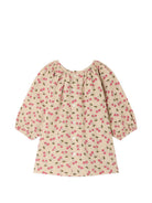 Abito per neonata Bonpoint Kids beige con stampa Cherry all-over W06XDRW00015 609 BONPOINT KIDS 