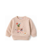 Maglione per neonata Bonpoint Kids beige con decorazione ricamata sul davanti W06XJUK00001 960 BONPOINT KIDS 