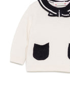 Maglione per neonata Bonpoint Kids bianco con dettaglio fiocco sul davanti W06XJUK00002 903 BONPOINT KIDS 