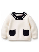 Maglione per neonata Bonpoint Kids bianco con dettaglio fiocco sul davanti W06XJUK00002 903 BONPOINT KIDS 