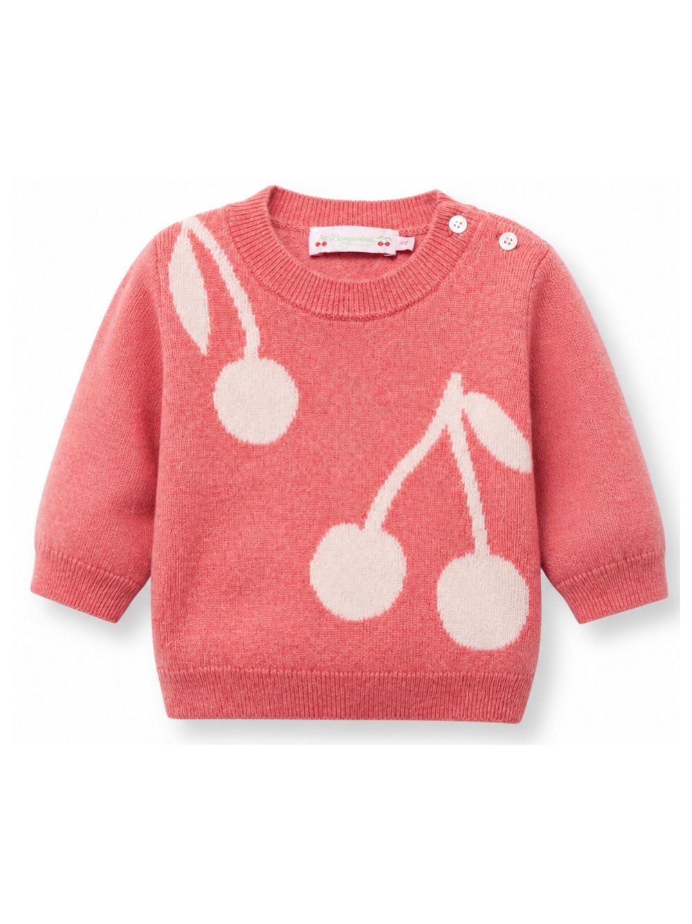 Maglione per neonata Bonpoint Kids rosa con decorazioni intarsiate W06XJUK00010 028C BONPOINT KIDS 