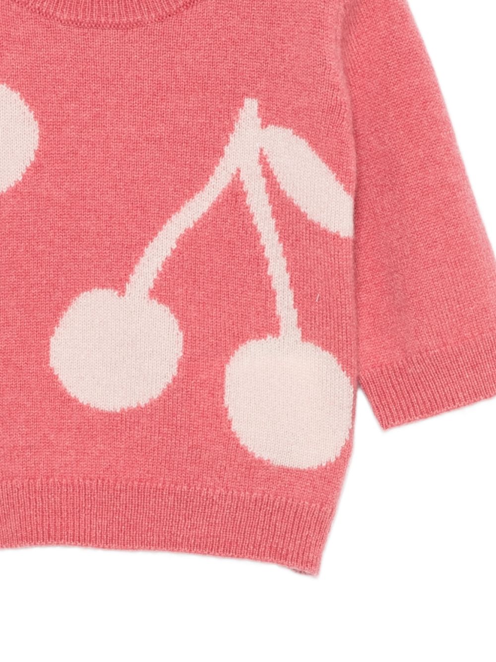 Maglione per neonata Bonpoint Kids rosa con decorazioni intarsiate W06XJUK00010 028C BONPOINT KIDS 