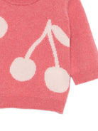 Maglione per neonata Bonpoint Kids rosa con decorazioni intarsiate W06XJUK00010 028C BONPOINT KIDS 