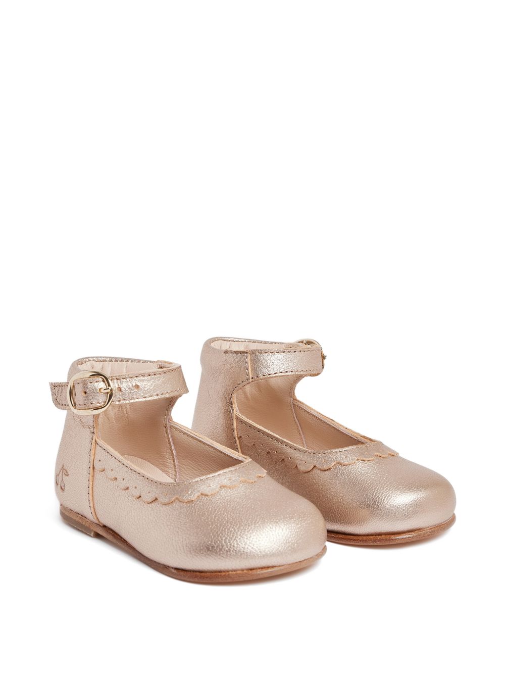 Ballerine per bambina Bonpoint Kids oro con chiusura alla caviglia con fibbia W06XSOL00001 032A BONPOINT KIDS 