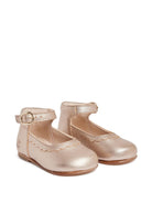 Ballerine per bambina Bonpoint Kids oro con chiusura alla caviglia con fibbia W06XSOL00001 032A BONPOINT KIDS 