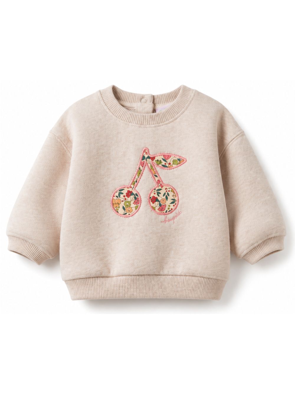 Maglione per neonata Bonpoint Kids beige con motivo ciliegie ricamato W06XSWK00003 160A BONPOINT KIDS 