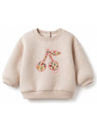 Maglione per neonata Bonpoint Kids beige con motivo ciliegie ricamato W06XSWK00003 160A BONPOINT KIDS 