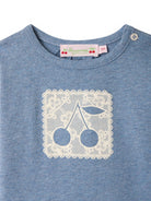 T-shirt per neonata Bonpoint azzurra con decorazione W06XTSK00003 116 BONPOINT KIDS 