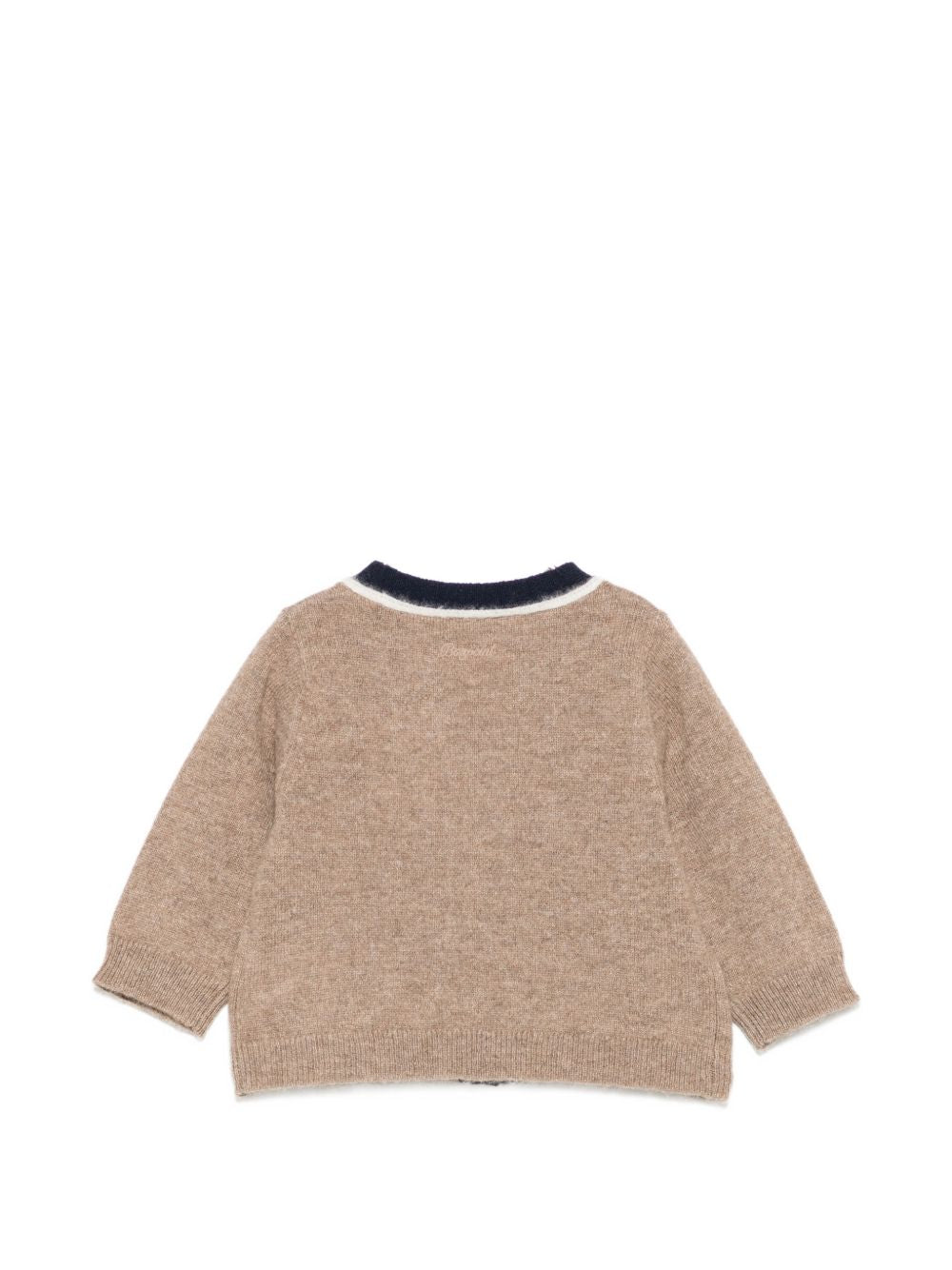 Maglione per neonato Bonpoint Kids beige con scollo a V W06YCAK00004 268A BONPOINT KIDS 