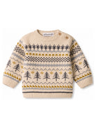 Maglione per neonato Bonpoint Kids beige con decorazione Fair Isle W06YJUK00007 963C BONPOINT KIDS 
