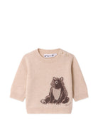 Maglione per neonati Bonpoint Kids beige con motivo orso ricamato W06YJUK00008 160B BONPOINT KIDS 