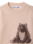 Maglione per neonati Bonpoint Kids beige con motivo orso ricamato W06YJUK00008 160B BONPOINT KIDS 