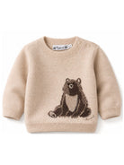 Maglione per neonati Bonpoint Kids beige con motivo orso ricamato W06YJUK00008 160B BONPOINT KIDS 