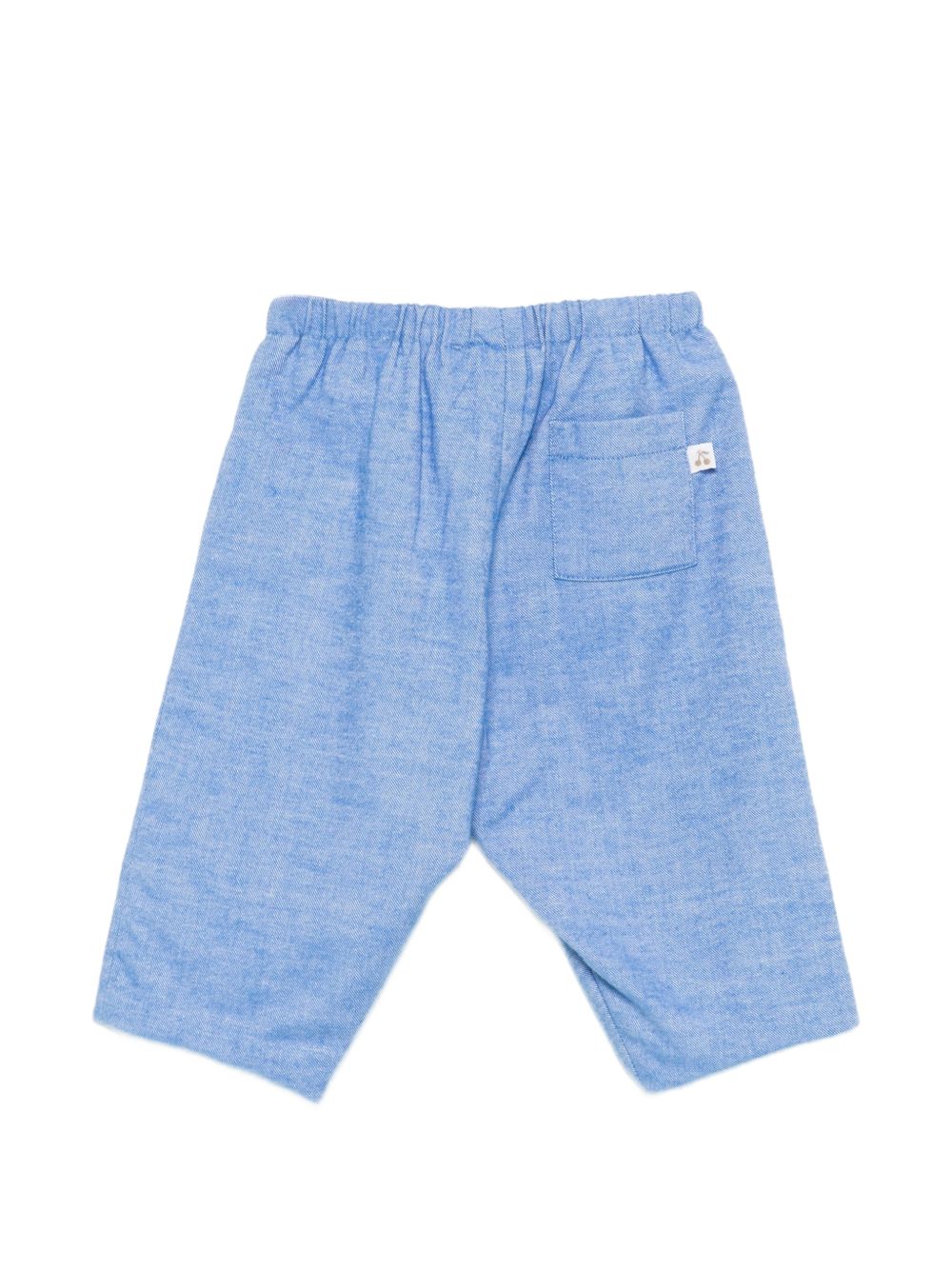 Pantaloni per neonato Bonpoint Kids azzurri con effetto mélange W06YPAW00005 074D BONPOINT KIDS 