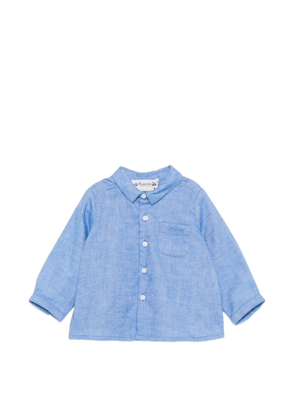 Camicia per neonato Bonpoint Kids azzurra con tessuto in twill W06YSHW00007 074D BONPOINT KIDS 
