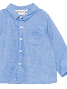 Camicia per neonato Bonpoint Kids azzurra con tessuto in twill W06YSHW00007 074D BONPOINT KIDS 