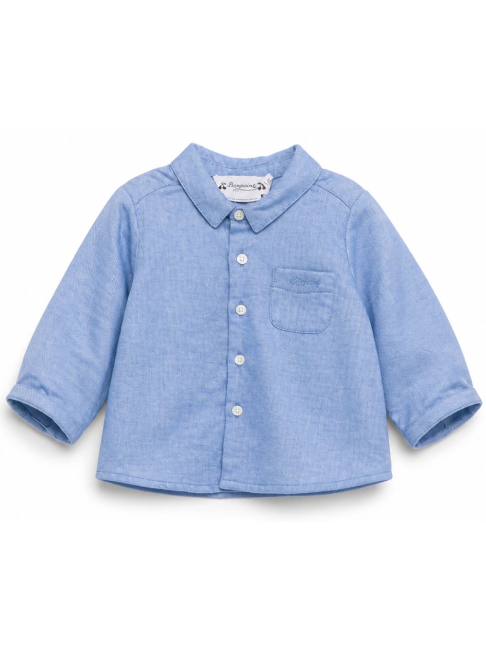 Camicia per neonato Bonpoint Kids azzurra con tessuto in twill W06YSHW00007 074D BONPOINT KIDS 