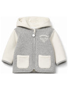 Felpa per neonato Bonpoint grigia con maniche a contrasto W06YSWK00001 194A BONPOINT KIDS 