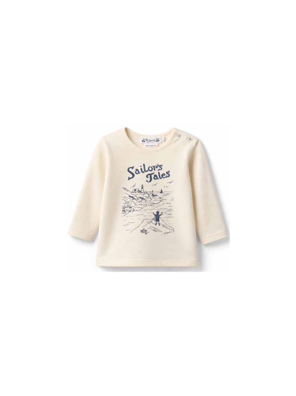T-shirt per neonato Bonpoint beige con stampa grafica W06YTSK00005 104 BONPOINT KIDS 