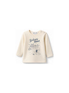 T-shirt per neonato Bonpoint beige con stampa grafica W06YTSK00005 104 BONPOINT KIDS 