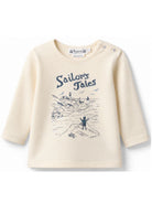 T-shirt per neonato Bonpoint beige con stampa grafica W06YTSK00005 104 BONPOINT KIDS 