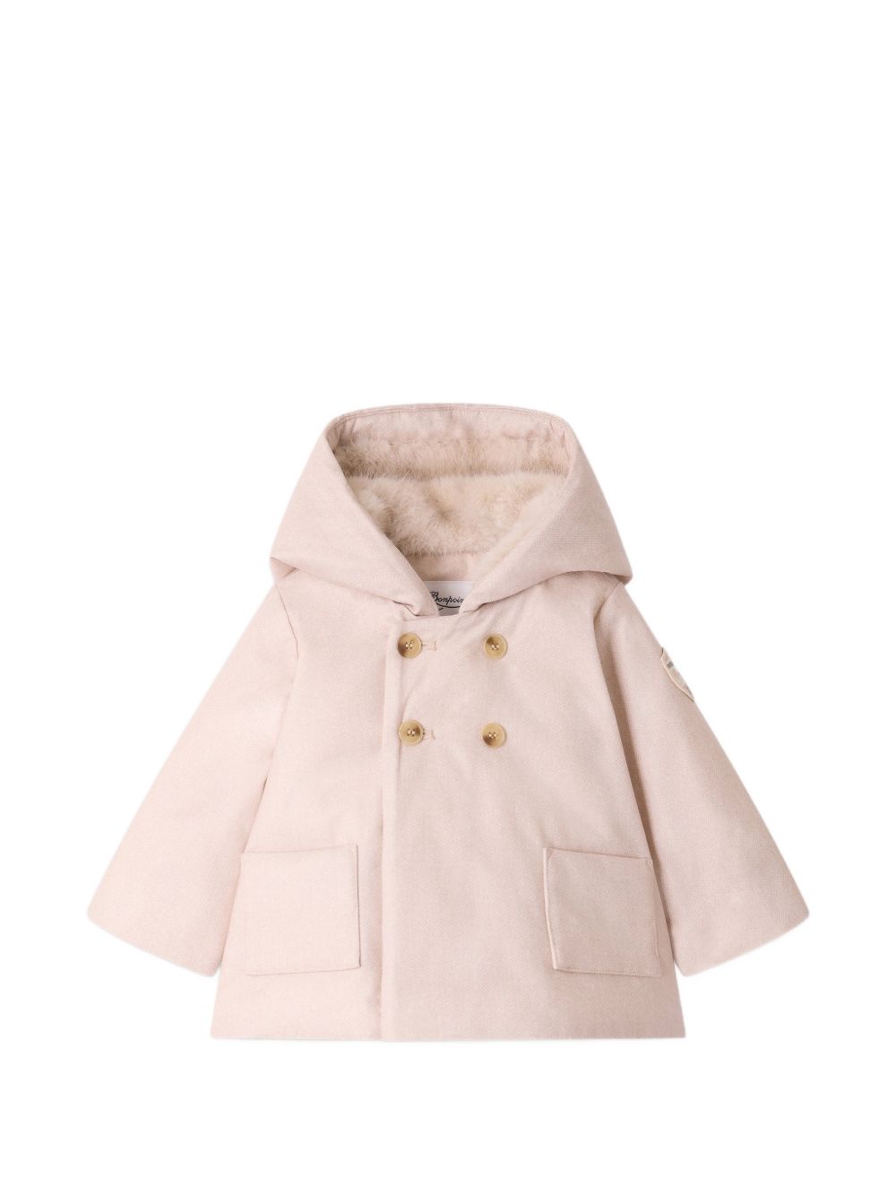 Cappotto per neonata Bonpoint Kids beige con finitura in pelliccia sintetica W06ZOUW00004 060B BONPOINT KIDS 