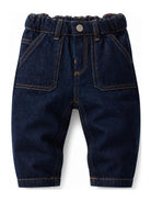 Jeans per neonato Bonpoint Kids blu con impunture a contrasto W06ZPAW00002 078 BONPOINT KIDS 