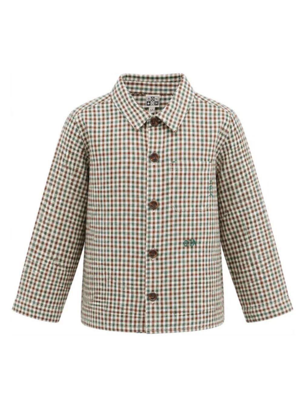 Camicia per bambino Bonton Kids beige con design a quadri BD12013 938 BONTON KIDS 