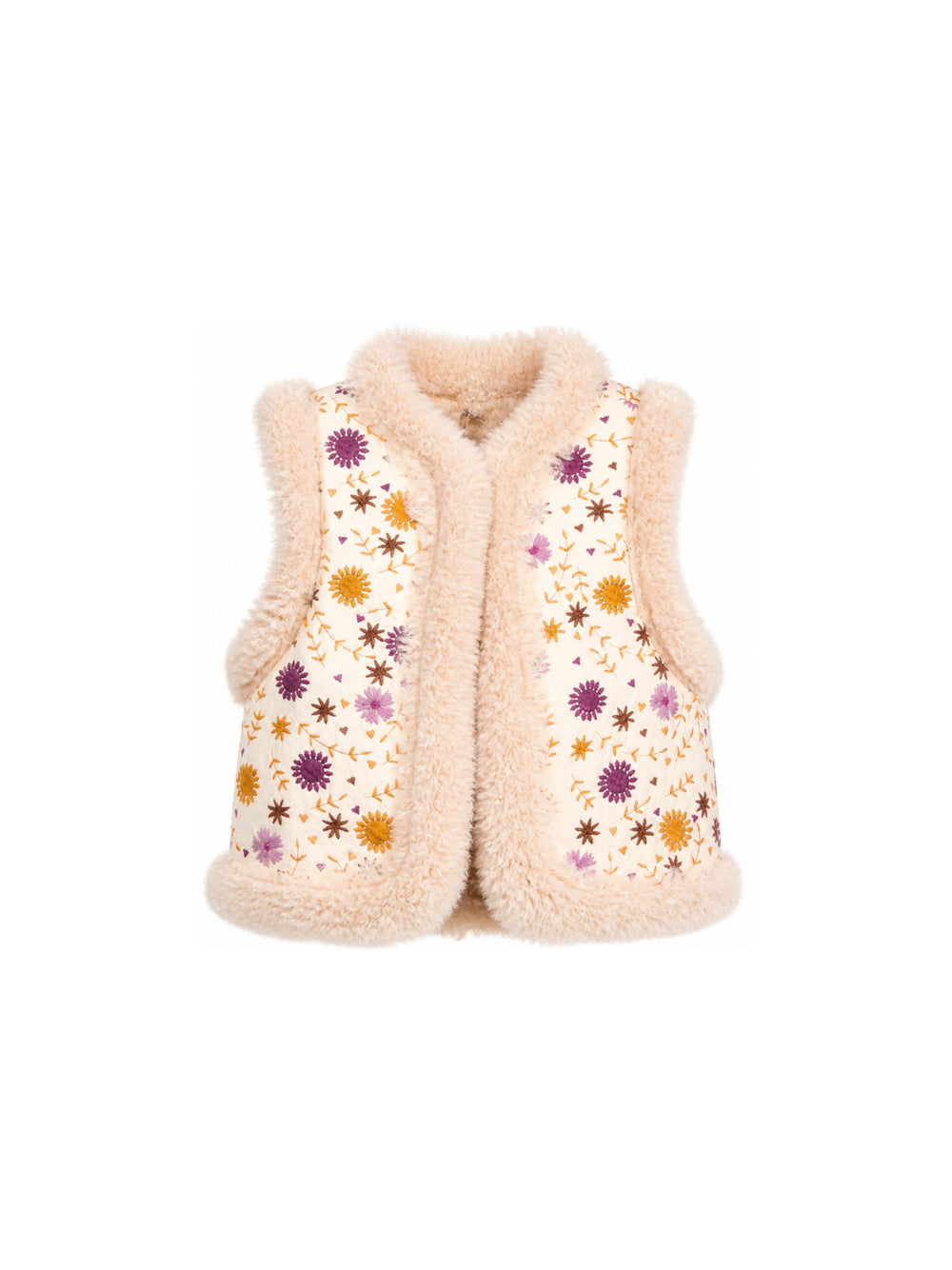 Gilet per bambina Bonton Kids bianco con ricamo floreale BD16022 120 BONTON KIDS 
