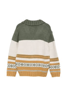 Cardigan con intario per bambino Bonton Kids multicolor con revers a scialle BD18063 510 BONTON KIDS 