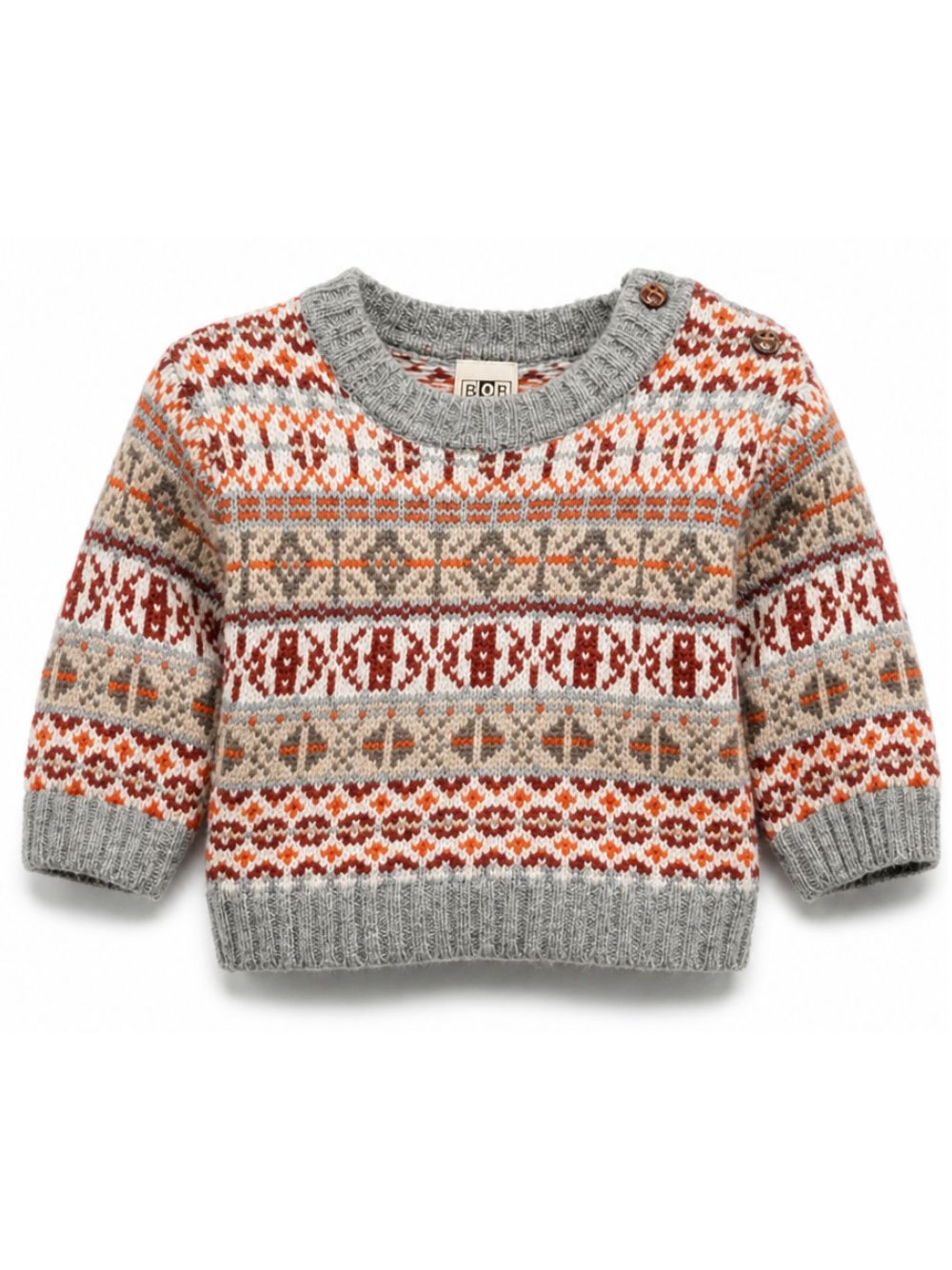 Maglione Fair Isle per neonati Bonton Kids multicolor con abbottonatura BD18071 717 BONTON KIDS 