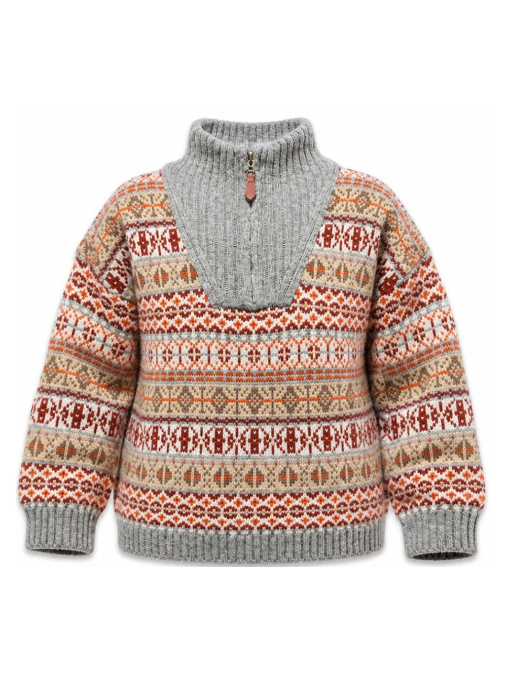 Maglione Leonard per bambini Bonton Kids multicolor con mezza zip BD18083 717 BONTON KIDS 