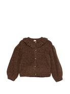 Cardigan Paloma per bambina Bonton Kids marrone con ruches BD18092 610 BONTON KIDS 