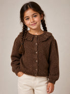 Cardigan Paloma per bambina Bonton Kids marrone con ruches BD18092 610 BONTON KIDS 