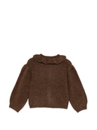 Cardigan Paloma per bambina Bonton Kids marrone con ruches BD18092 610 BONTON KIDS 