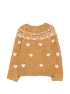 Maglione Fair Isle per bambina Bonton Kids mostarda con motivo a cuore BD18192 612 BONTON KIDS 