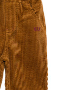 Pantaloni per neonato Bonton Kids marrone a coste con logo frontale ricamato BD22041 612 BONTON KIDS 