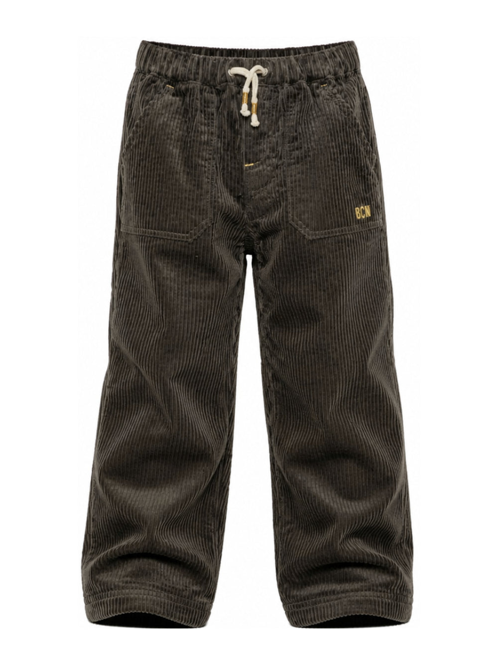 Pantaloni per bambino Bonton Kids verde cachi con trama a coste BD22043 510 BONTON KIDS 
